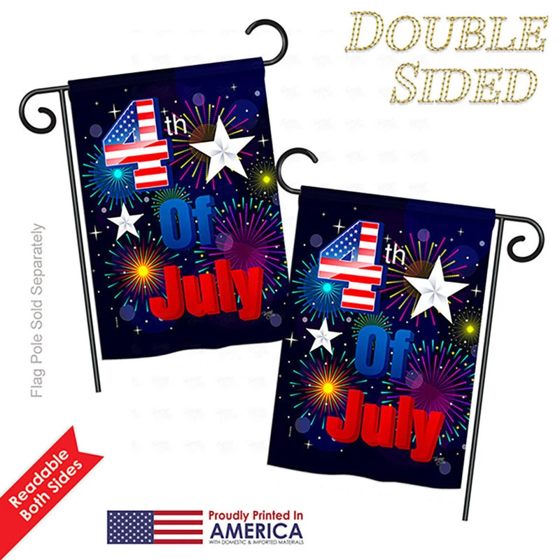 Breeze Decor Fireworks July 4th Americana, Seasonal Fourth Of July Garden Flag 13"x18.5" 5 Breeze Decor Fireworks July 4th Americana, Seasonal Fourth Of July Garden Flag 13"x18.5" - Image 3