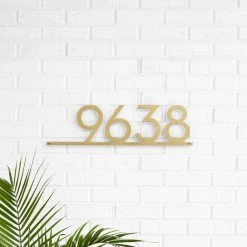 Mod Mettle Address Sign, Brass, 6"h Numbers, Palm Springs Font 7 Mod Mettle Address Sign, Brass, 6"h Numbers, Palm Springs Font -Mayne Store 0191754c0127cd32 7049 w800 h800 b0 p0
