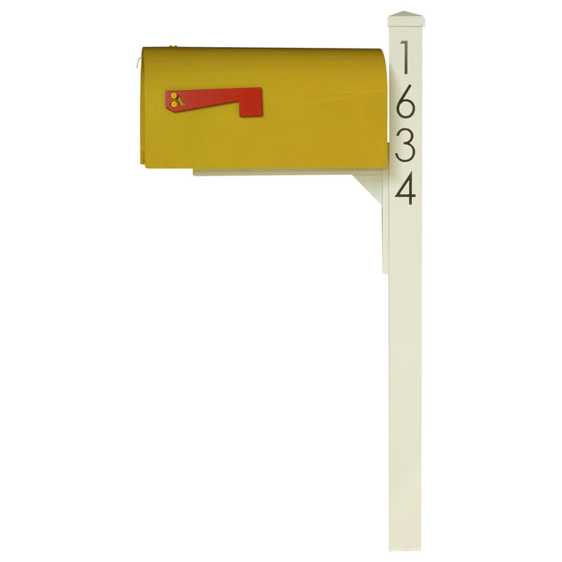 Special Lite Products Company Mid Modern Rigby Curbside Mailbox And Post, Yellow 6 Special Lite Products Company Mid Modern Rigby Curbside Mailbox And Post, Yellow - Image 4