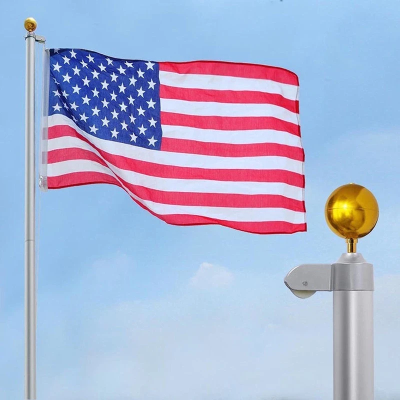Yescom 25' Sectional Aluminum Flagpole With Us Flag Ball Kit 5 Yescom 25' Sectional Aluminum Flagpole With Us Flag Ball Kit - Image 3