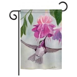 Breeze Decor Flight Of Hummingbird Garden Friends, Birds Garden Flag, 13"x18.5"