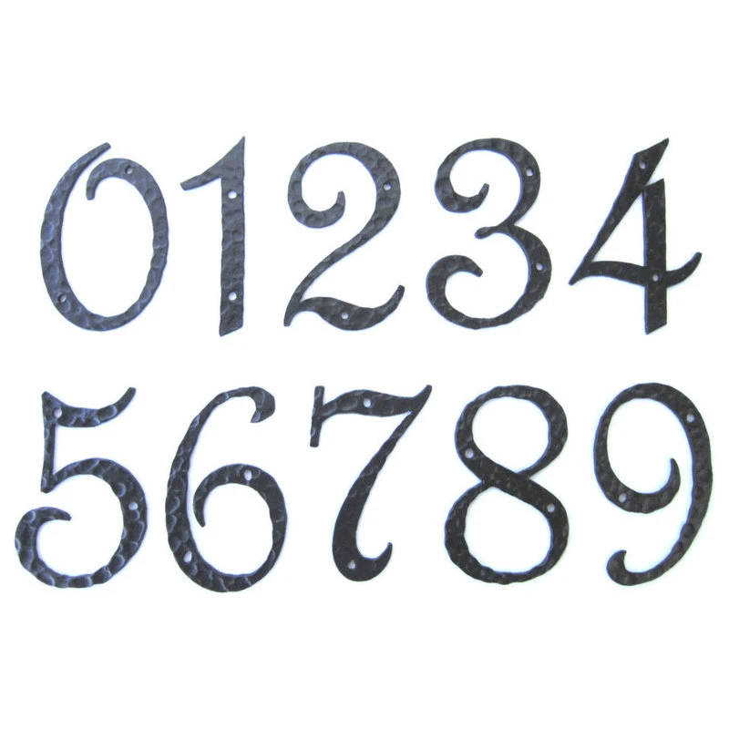 Bushere & Son Iron Studio Inc. Rustic Spanish Style Hammered Wrought Iron Address Number, Bronze, 4", 2 3 Bushere & Son Iron Studio Inc. Rustic Spanish Style Hammered Wrought Iron Address Number, Bronze, 4", 2