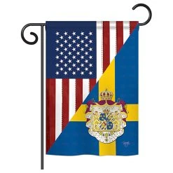 Breeze Decor US Sweden Friendship Flags Of The World, Everyday Garden Flag
