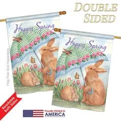 Breeze Decor Bunnies With Umbrella, Decorative Vertical House Flag 28"x40" 8 Breeze Decor Bunnies With Umbrella, Decorative Vertical House Flag 28"x40" -Mayne Store 12a11aa00c34e797 5852 w800 h800 b1 p0