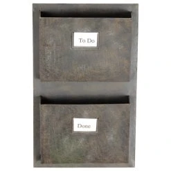 Linon Home Decor Products Linon Industrial Metal Two Slot Mailbox In Rustic Gray