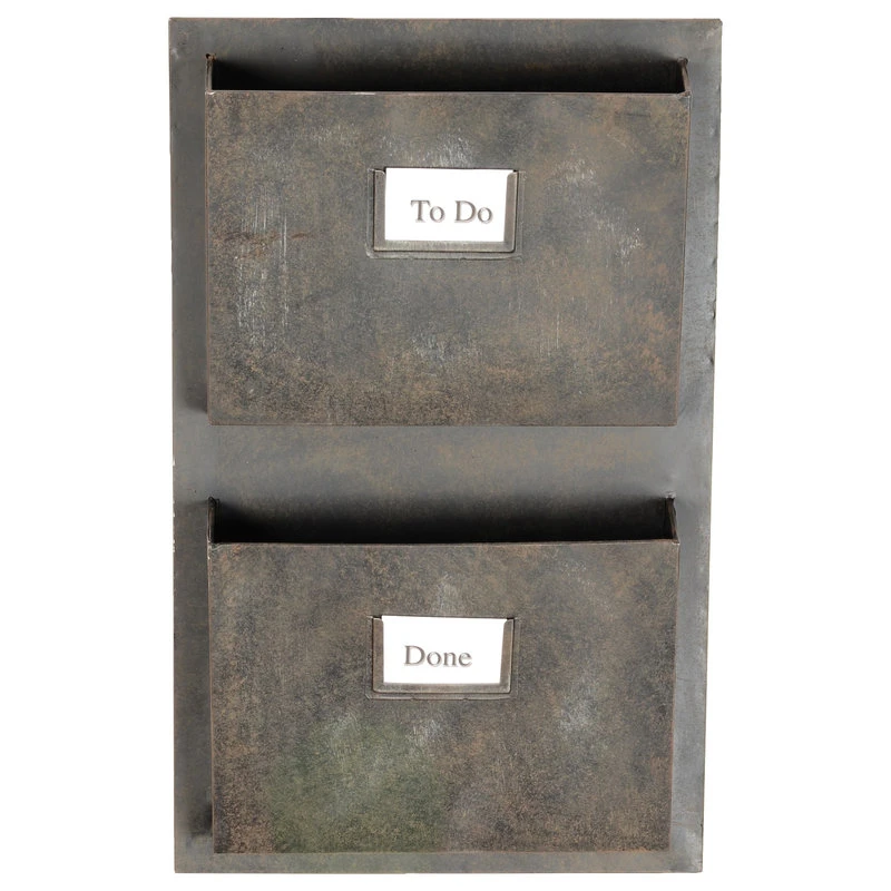 Linon Home Decor Products Linon Industrial Metal Two Slot Mailbox In Rustic Gray 3 Linon Home Decor Products Linon Industrial Metal Two Slot Mailbox In Rustic Gray