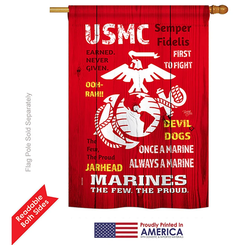 Breeze Decor USMC Americana Military Vertical 28"x40" Garden 13"x18.5" Double Sided Flag, 28" 4 Breeze Decor USMC Americana Military Vertical 28"x40" Garden 13"x18.5" Double Sided Flag, 28" - Image 2