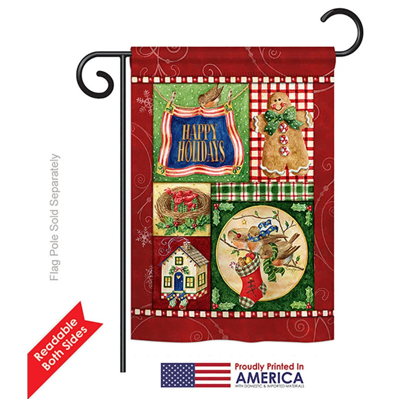 Breeze Decor Happy Holiday Gingerbread Winter, Seasonal Garden Flag 13"x18.5" 4 Breeze Decor Happy Holiday Gingerbread Winter, Seasonal Garden Flag 13"x18.5" - Image 2