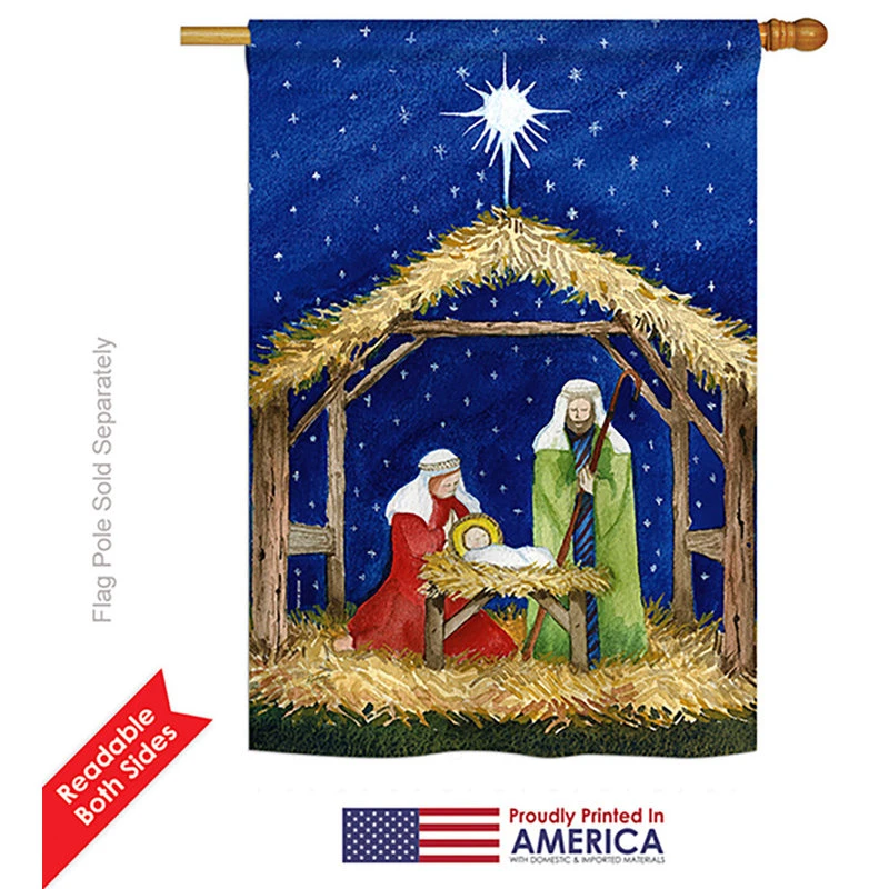 Breeze Decor Nativity Of Jesus Winter Double-Sided Flag, 28"x40" 4 Breeze Decor Nativity Of Jesus Winter Double-Sided Flag, 28"x40" - Image 2