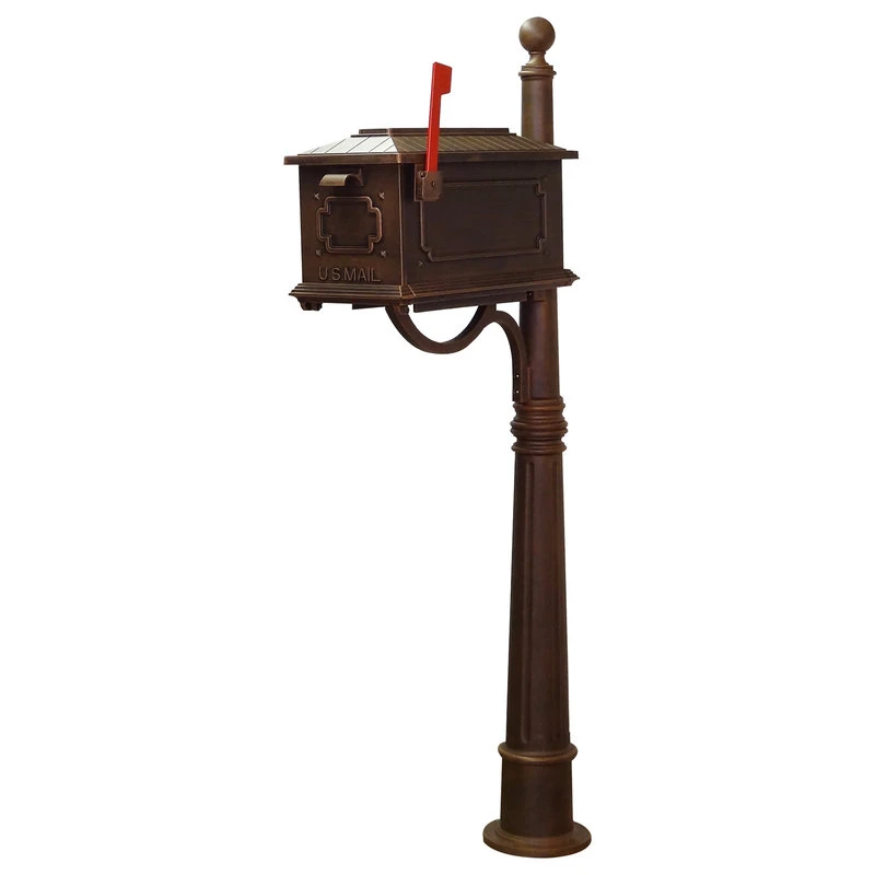 Special Lite Products Company Kingston Curbside Mailbox With Ashland Mailbox Post Unit, Copper 4 Special Lite Products Company Kingston Curbside Mailbox With Ashland Mailbox Post Unit, Copper - Image 2