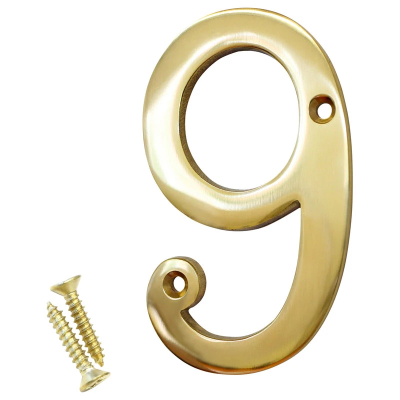 RCH Hardware Brass Modern Curvy House Number, 4-Inch, Various Finishes, Polished 3 RCH Hardware Brass Modern Curvy House Number, 4-Inch, Various Finishes, Polished