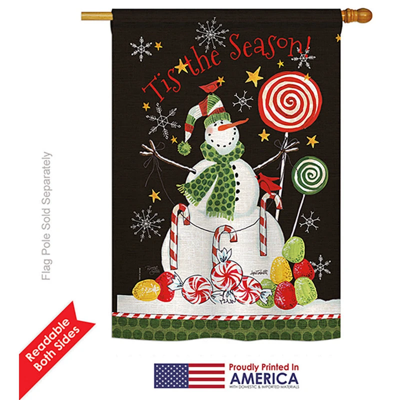 Breeze Decor Sweet Snowmen Winter, Seasonal House Flag 28"x40" 4 Breeze Decor Sweet Snowmen Winter, Seasonal House Flag 28"x40" - Image 2