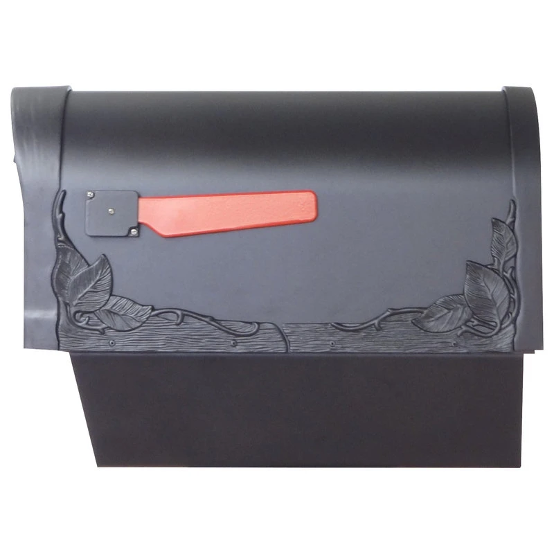 Special Lite Products Company Floral Curbside Mailbox With Paper Tube, Black 6 Special Lite Products Company Floral Curbside Mailbox With Paper Tube, Black - Image 4