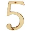 Renovators Supply Manufacturing Bright Solid Brass 3 7/8" Address House Number '5' | Renovator Supply -Mayne Store 215107080b58d2eb 6289 w800 h800 b1 p0