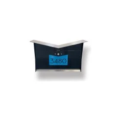 Tibor Inc / Tedstuff ButterFly Box: Contemporary, Modern, Wall-Mounted Mailbox In Black And Aqua