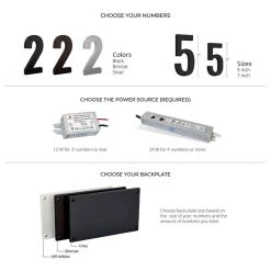 Modern Lights 5 In ABS Backlit LED Floating Address Number, Up-Scale Modern Look LumaNumbers, 13 Modern Lights 5 In ABS Backlit LED Floating Address Number, Up-Scale Modern Look LumaNumbers, -Mayne Store 2651925a001be197 2339 w800 h800 b1 p0