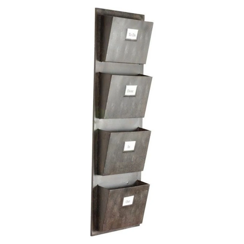 Pemberly Row 4 Slot Wall Mounted Mailbox In Rustic Gray 4 Pemberly Row 4 Slot Wall Mounted Mailbox In Rustic Gray - Image 2