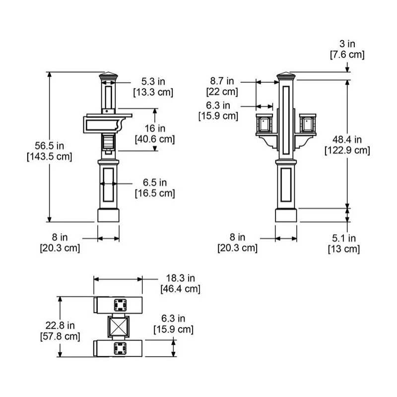 Mayne - Outdoor Products Of Distinction Mayne Rockport Double Traditional Plastic Mail Post In White 4 Mayne - Outdoor Products Of Distinction Mayne Rockport Double Traditional Plastic Mail Post In White - Image 2