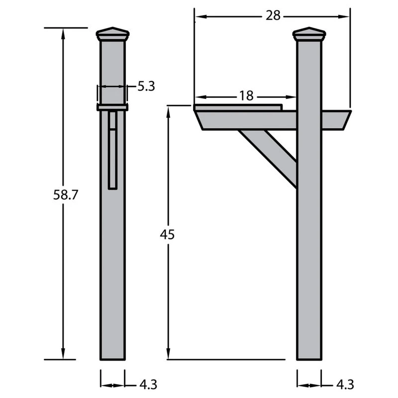 Highwood Hazleton Mailbox Post, Federal Blue 6 Highwood Hazleton Mailbox Post, Federal Blue - Image 4