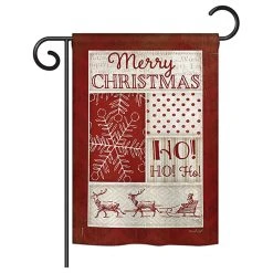 Breeze Decor Ho Ho Ho Red Collage Winter, Seasonal Garden Flag 13"x18.5"
