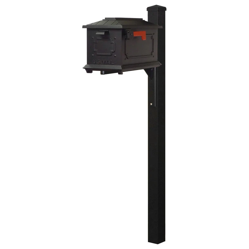 Special Lite Products Company Kingston Curbside Mailbox And Wellington Post Smooth Square, Black 3 Special Lite Products Company Kingston Curbside Mailbox And Wellington Post Smooth Square, Black