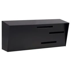 Locking Mid Century Modern Mailbox, Monochromatic, Black