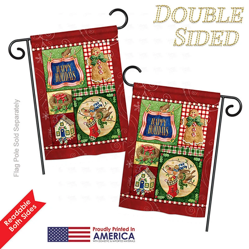 Breeze Decor Happy Holiday Gingerbread Winter, Seasonal Garden Flag 13"x18.5" 5 Breeze Decor Happy Holiday Gingerbread Winter, Seasonal Garden Flag 13"x18.5" - Image 3