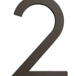 Moderndwellnumbers Modern Font House Number, Bronze, 6", Number 2, Modern Font