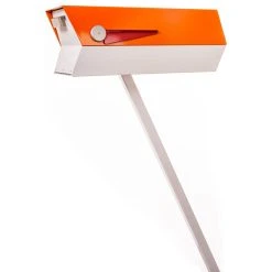 Modbox USA, Inc. ModboxUSA Mid-Century Modern Curbside Mailbox | Two Tone, Pumpkin And White