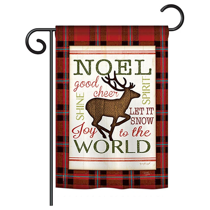 Breeze Decor Cheer To Reindeer Winter, Seasonal Garden Flag 13"x18.5" 3 Breeze Decor Cheer To Reindeer Winter, Seasonal Garden Flag 13"x18.5"