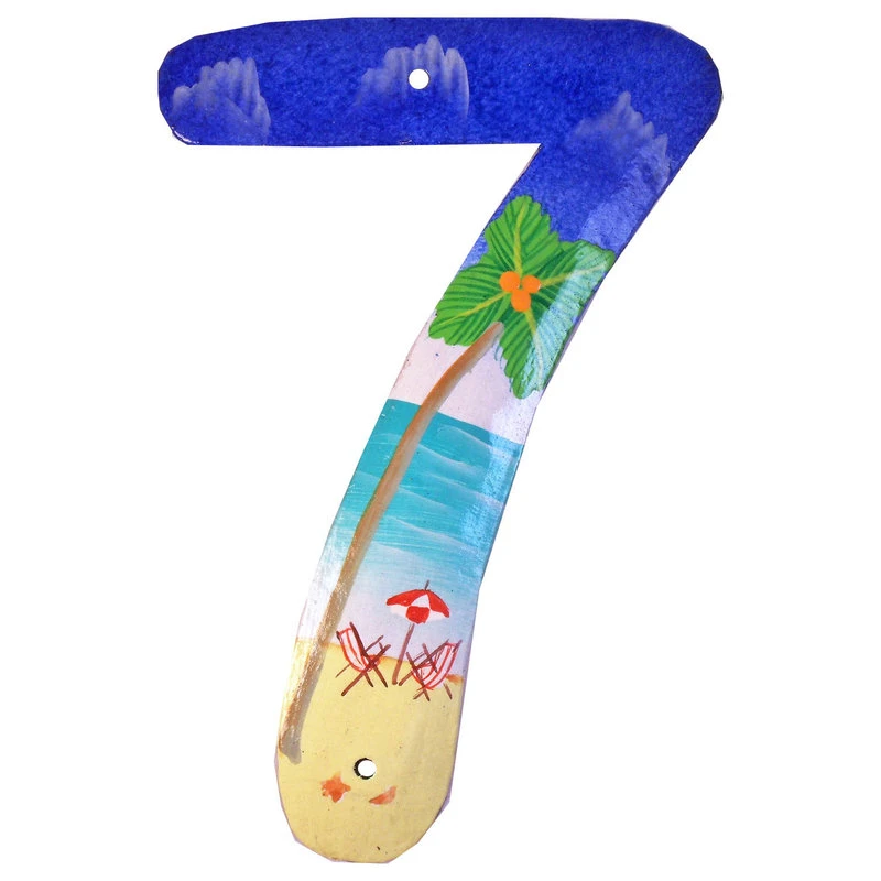 Tropical Beach House Numbers Haitian Metal Art Number Seven 7 3 Tropical Beach House Numbers Haitian Metal Art Number Seven 7