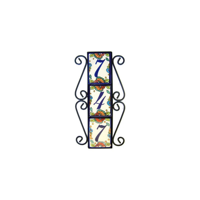 Fine Crafts & Imports Wrought Iron Vertical House Number Frame Hacienda 3 4 Fine Crafts & Imports Wrought Iron Vertical House Number Frame Hacienda 3 - Image 2