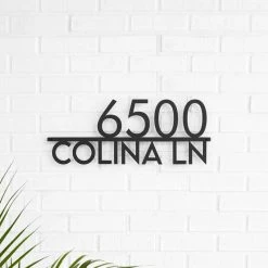 Mod Mettle Address Sign W/ Street Name, Black, 6"h Numbers, New York Font 11 Mod Mettle Address Sign W/ Street Name, Black, 6"h Numbers, New York Font -Mayne Store 3b818e2c0127d180 7045 w800 h800 b0 p0