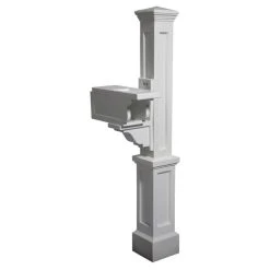Mayne - Outdoor Products Of Distinction Mayne Rockport Single Weatherproof Traditional Plastic Mail Post In White