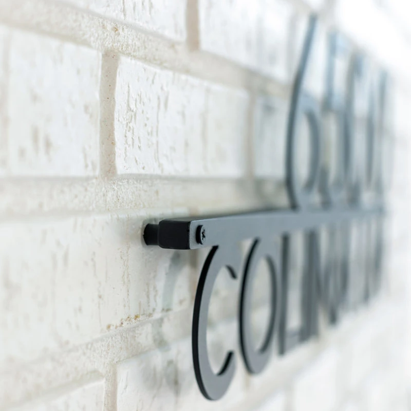 Mod Mettle Address Sign W/ Street Name, Black, 6"h Numbers, Palm Springs Font 5 Mod Mettle Address Sign W/ Street Name, Black, 6"h Numbers, Palm Springs Font - Image 3