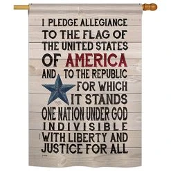Breeze Decor Pledge Of Allegiance Americana, Everyday House Flag 28"x40"