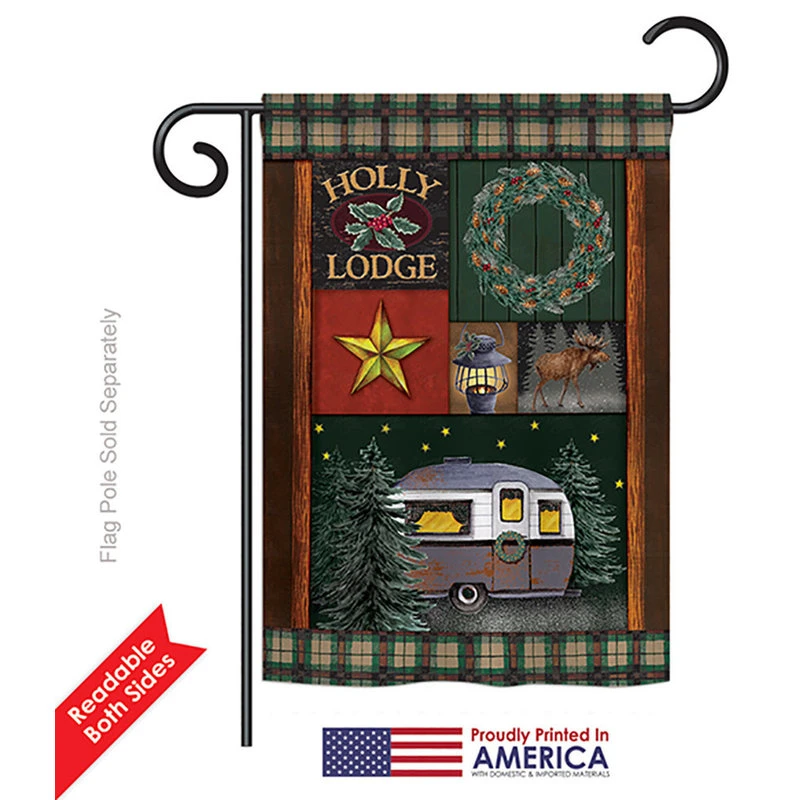 Breeze Decor Holly Lodge Winter, Seasonal Decorative Garden Flag 13"x18.5" 4 Breeze Decor Holly Lodge Winter, Seasonal Decorative Garden Flag 13"x18.5" - Image 2