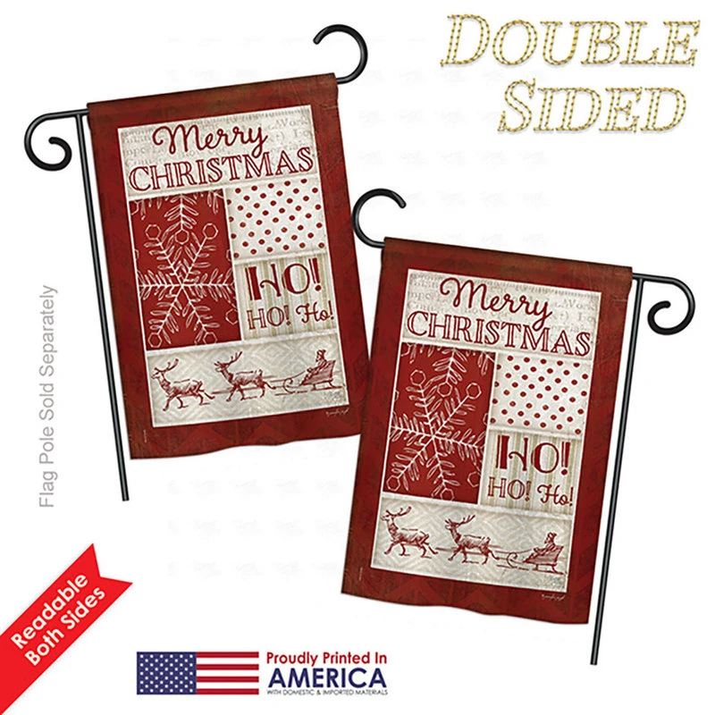 Breeze Decor Ho Ho Ho Red Collage Winter, Seasonal Garden Flag 13"x18.5" 5 Breeze Decor Ho Ho Ho Red Collage Winter, Seasonal Garden Flag 13"x18.5" - Image 3