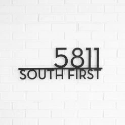 Mod Mettle Address Sign W/ Street Name, Black, 6"h Numbers, Palm Springs Font 9 Mod Mettle Address Sign W/ Street Name, Black, 6"h Numbers, Palm Springs Font -Mayne Store 4011e8190127d1d8 7045 w800 h800 b1 p0