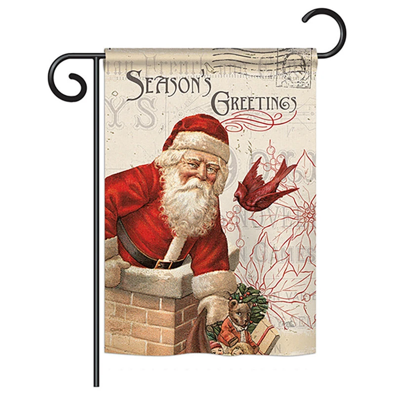 Breeze Decor Antique Santa Holiday Winter, Seasonal Garden Flag 13"x18.5" 3 Breeze Decor Antique Santa Holiday Winter, Seasonal Garden Flag 13"x18.5"