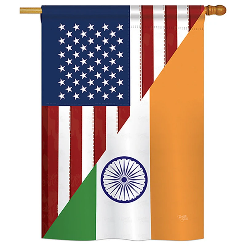 Breeze Decor US India Friendship Flags Of The World, Everyday House Flag 28"x40" 3 Breeze Decor US India Friendship Flags Of The World, Everyday House Flag 28"x40"