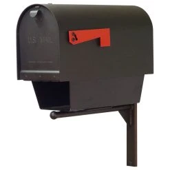 Special Lite Products Company Titan Steel Mailbox With Newspaper Tube & Ashley Front Mailbox Mounting Bracket