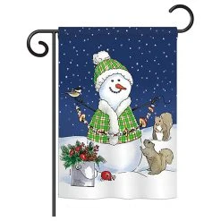 Breeze Decor Decorating With Snowmen Winter, Seasonal Decorative Garden Flag 13"x18.5"