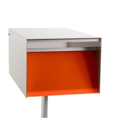 FOS Designs USA Urban Back Opening Zincalume (Silver Casing) Mailbox, Orange