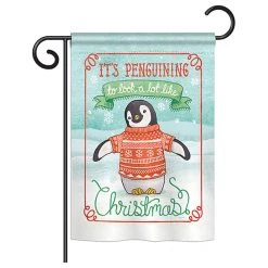Breeze Decor It's Penguining To Look Winter, Seasonal Garden Flag 13"x18.5"