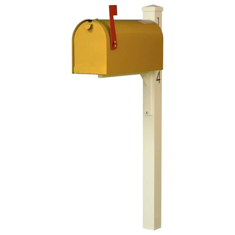 Special Lite Products Company Mid Modern Rigby Curbside Mailbox And Post, Yellow 4 Special Lite Products Company Mid Modern Rigby Curbside Mailbox And Post, Yellow - Image 2