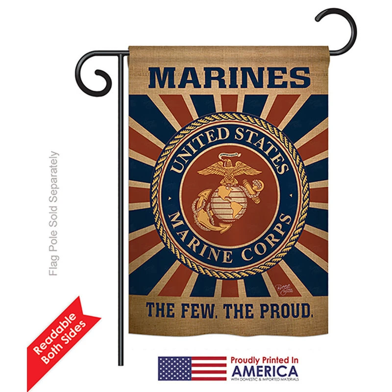 Breeze Decor Marine Corps Burlap Americana, Everyday Garden Flag 13"x18.5" 4 Breeze Decor Marine Corps Burlap Americana, Everyday Garden Flag 13"x18.5" - Image 2