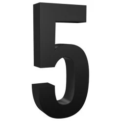 Modern Lights 5 In Steel Backlit LED Floating Address Number, Up-Scale Modern Look LumaNumbers