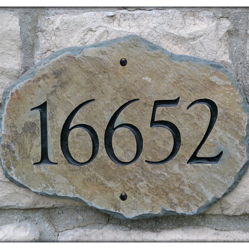 THE SLATE MASONS Carved Stone House Numbers / Address Plaque / Marker / Slate Sign 4 THE SLATE MASONS Carved Stone House Numbers / Address Plaque / Marker / Slate Sign - Image 2