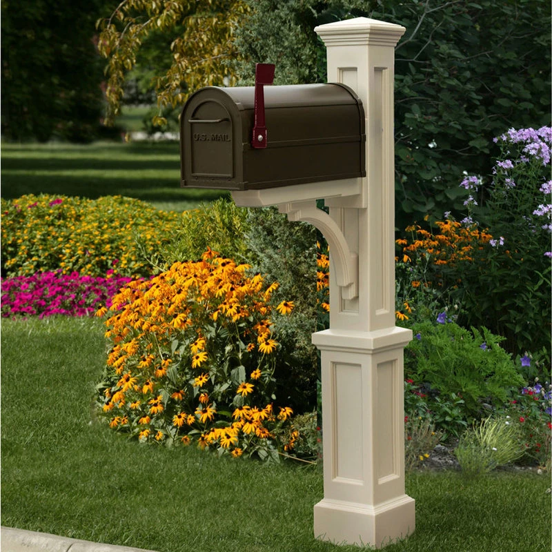 Mayne - Outdoor Products Of Distinction 8"W X 25"D X 56"H Newport Plus Mailbox Post, White 6 Mayne - Outdoor Products Of Distinction 8"W X 25"D X 56"H Newport Plus Mailbox Post, White - Image 4